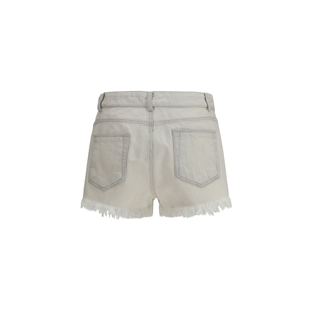 Beige Cotton Bermuda Shorts - TIZZIL