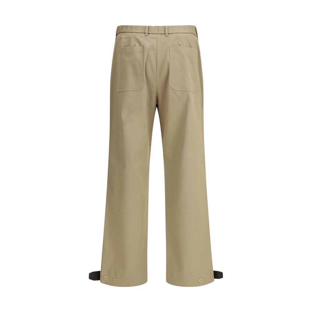 Beige Cotton Cargo Pants - TIZZIL
