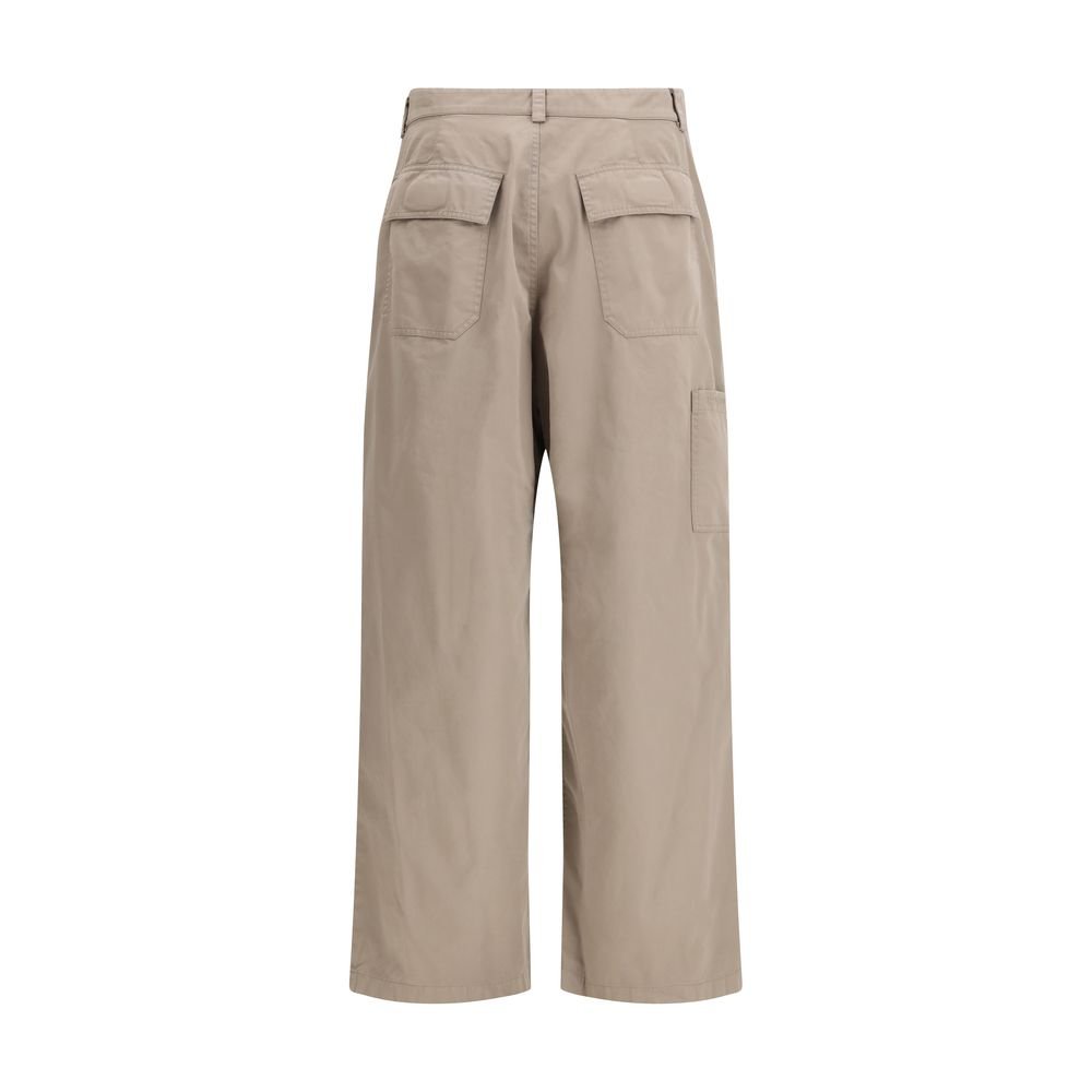 Beige Cotton Casual Pants - TIZZIL