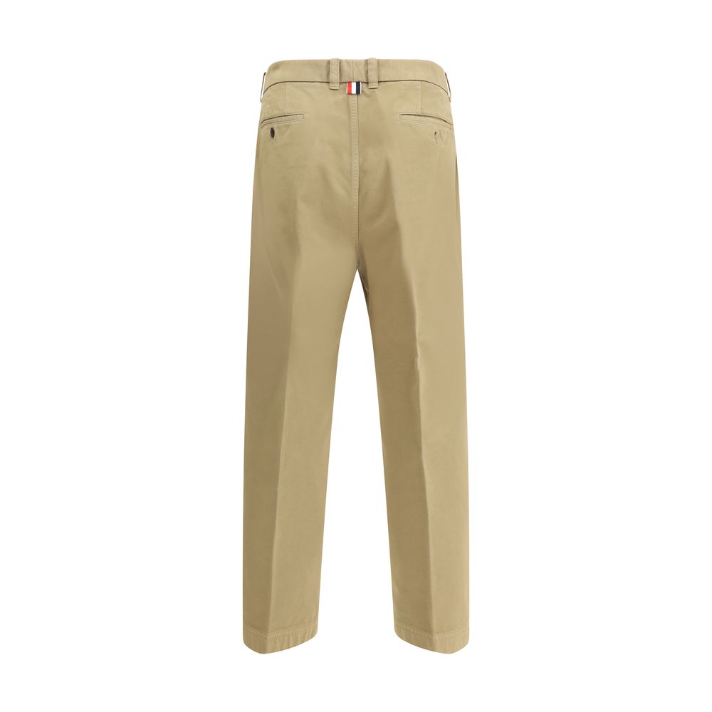 Beige Cotton Casual Pants - TIZZIL
