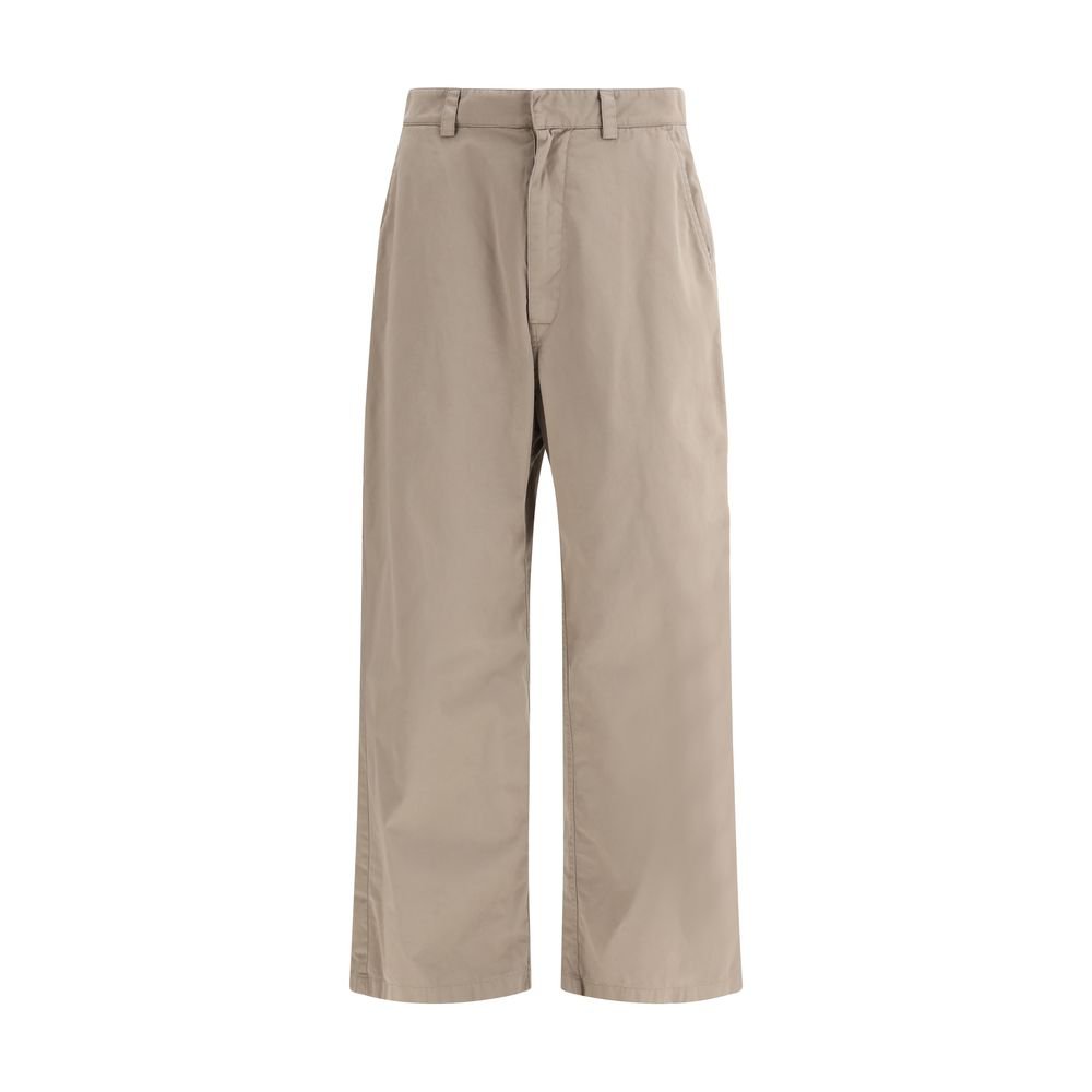 Beige Cotton Casual Pants - TIZZIL