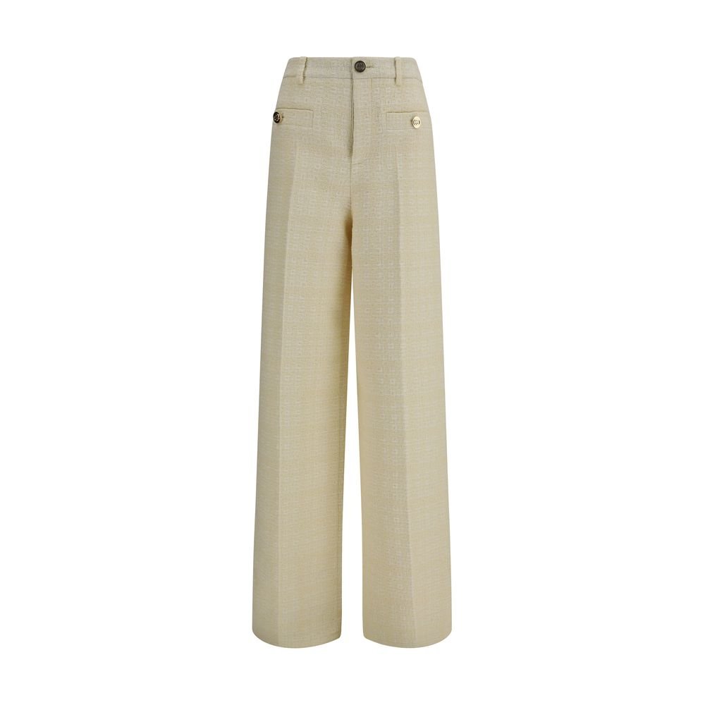 Beige Cotton Casual Pants - TIZZIL