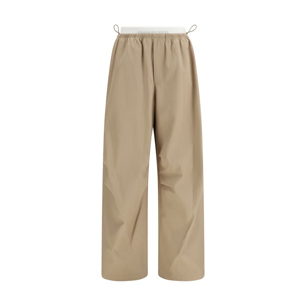 Beige Cotton Casual Pants - TIZZIL