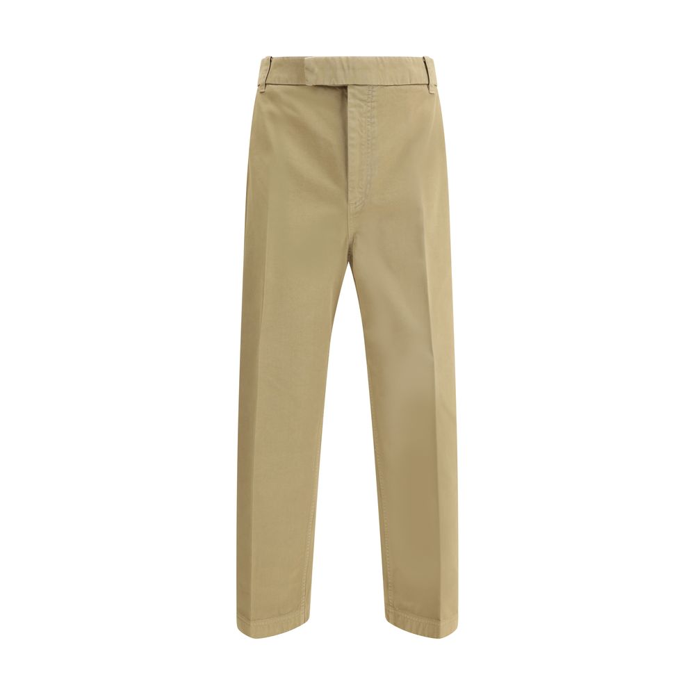 Beige Cotton Casual Pants - TIZZIL