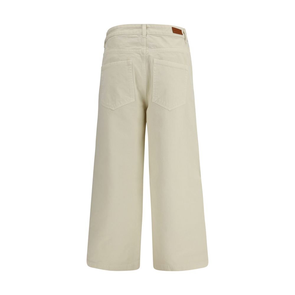 Beige Cotton Casual Pants - TIZZIL