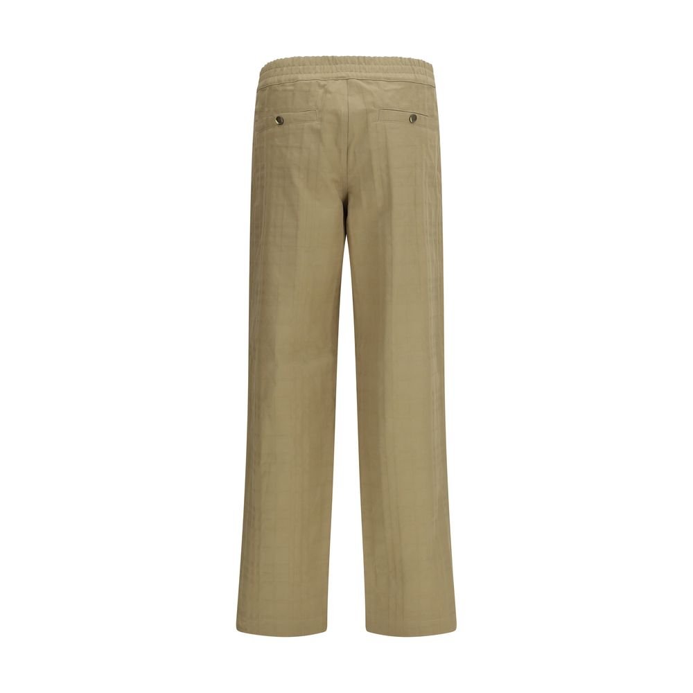 Beige Cotton Casual Pants - TIZZIL