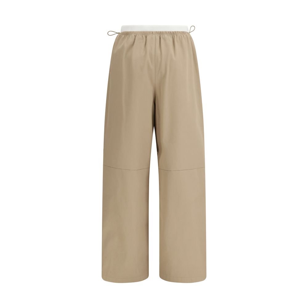 Beige Cotton Casual Pants - TIZZIL