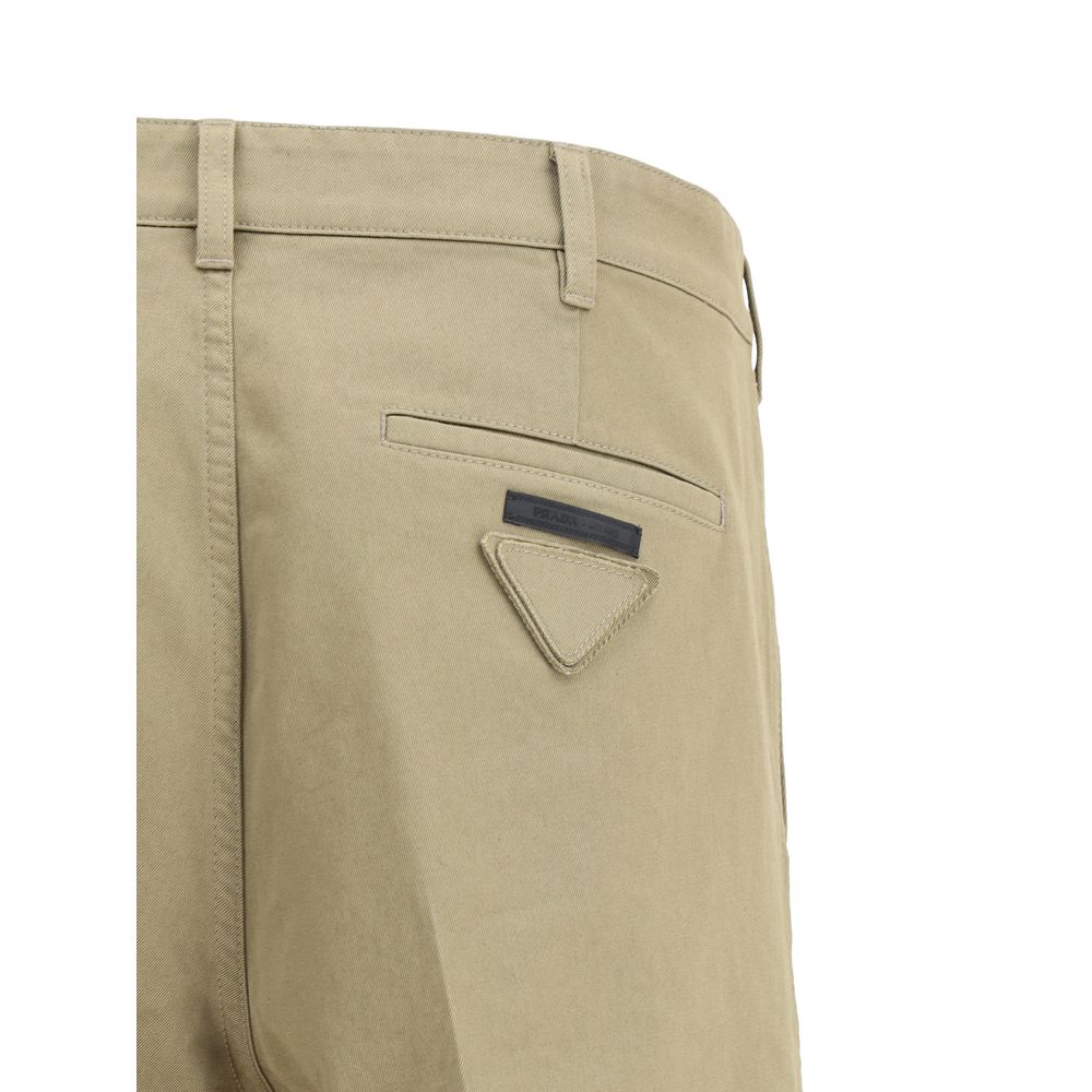 Beige Cotton Chino Pants - TIZZIL