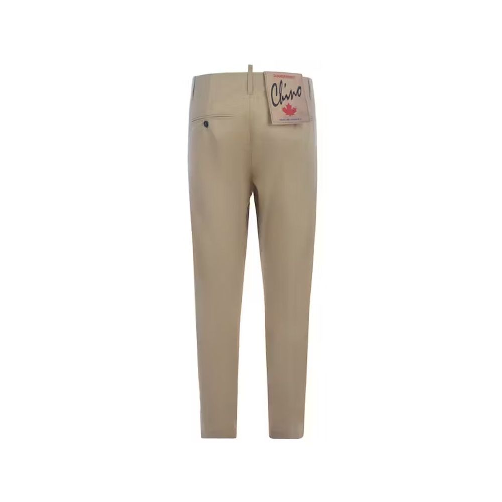 Beige Cotton Chino Pants - TIZZIL