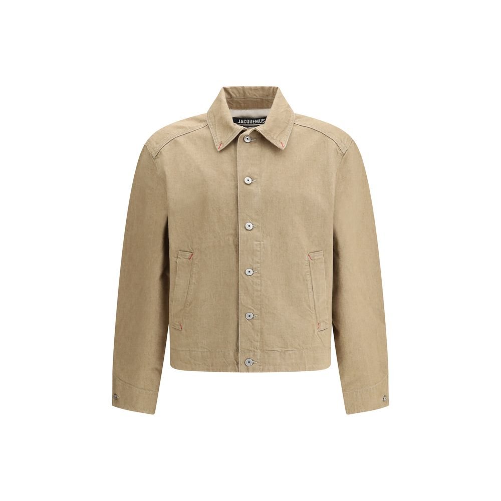Beige Cotton Denim Jacket - TIZZIL