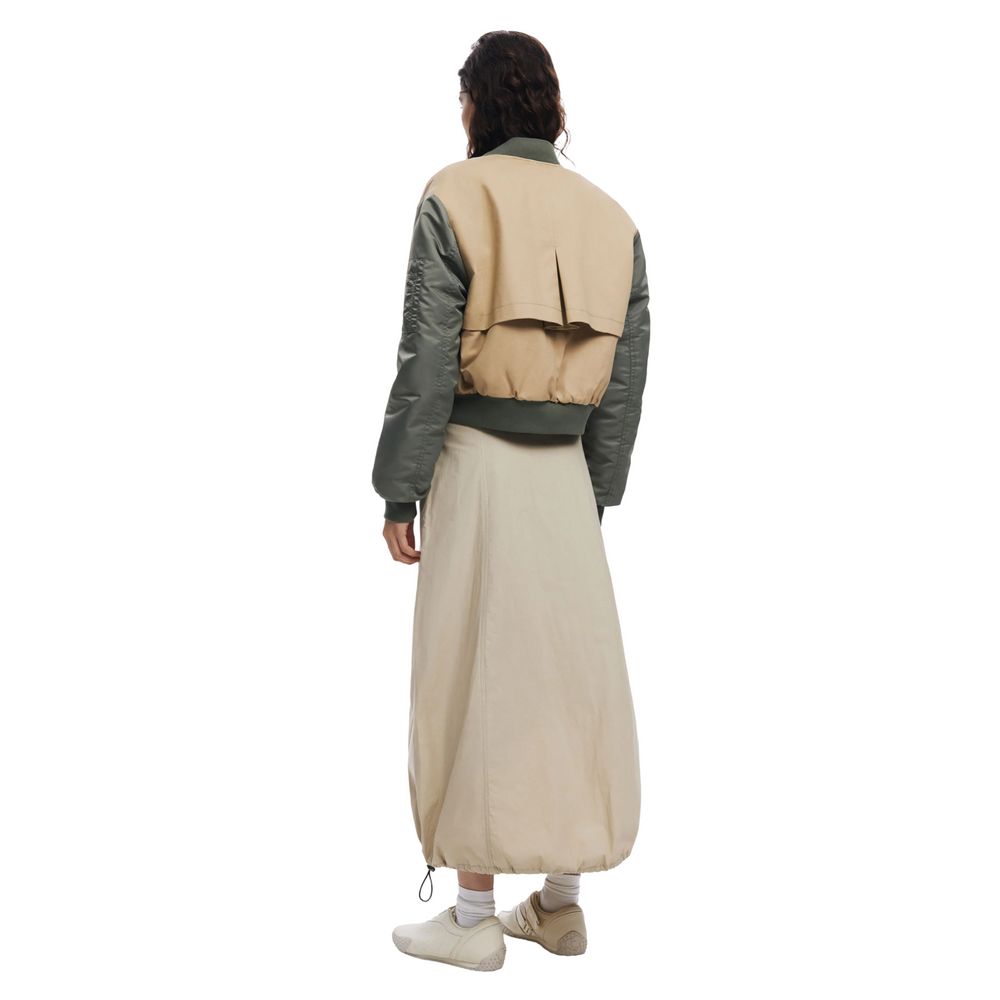 Beige Cotton Long Skirt - TIZZIL