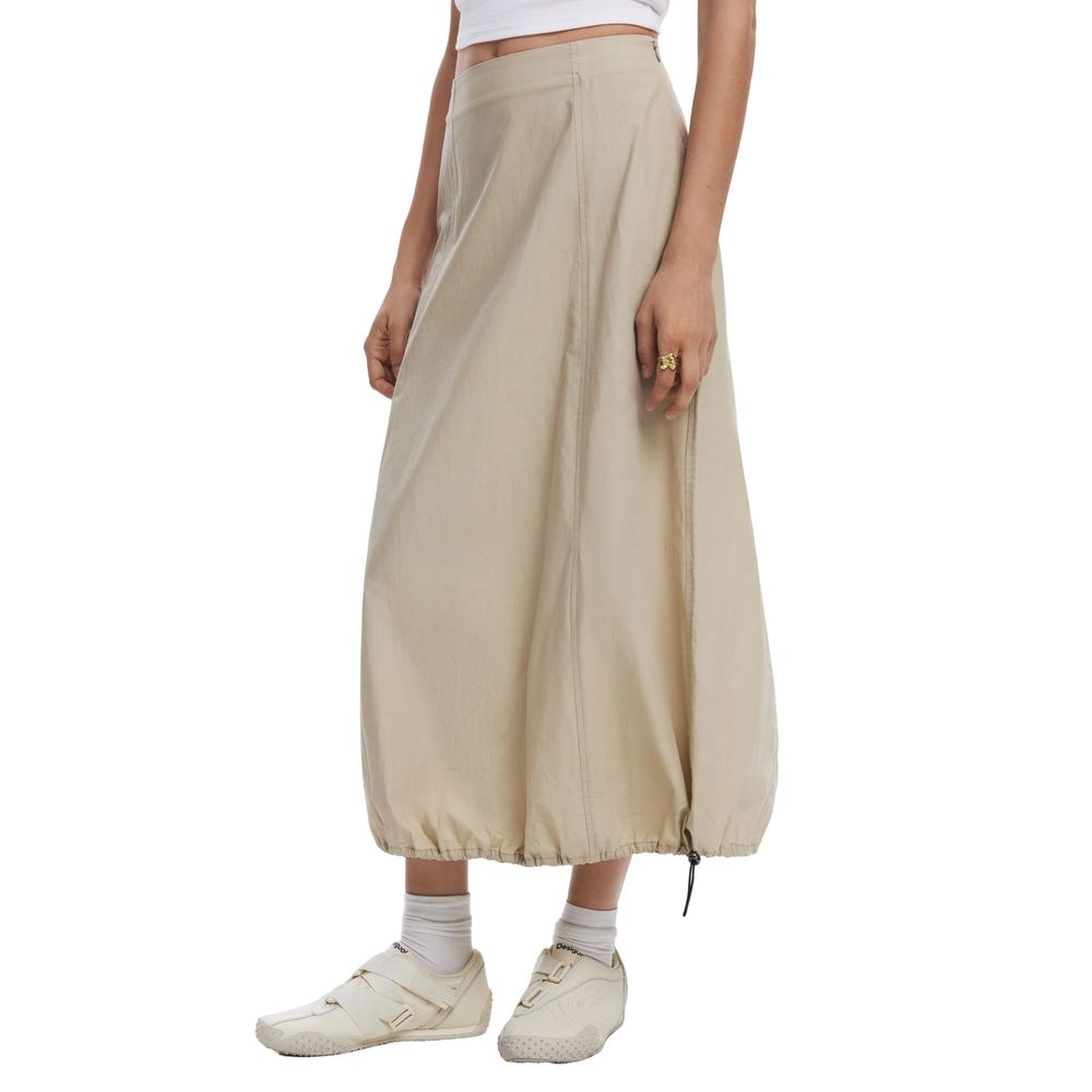 Beige Cotton Long Skirt - TIZZIL