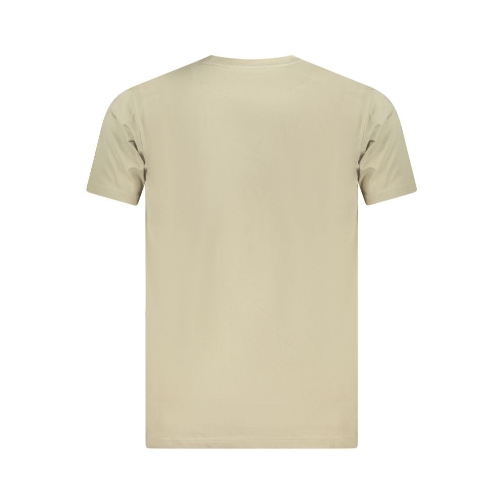 Beige Cotton Men T-Shirt - TIZZIL