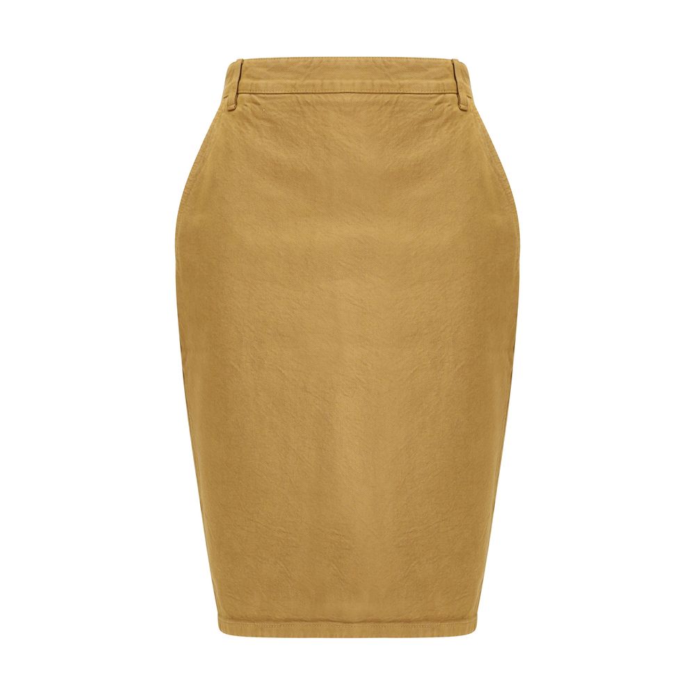 Beige Denim Skirt - TIZZIL