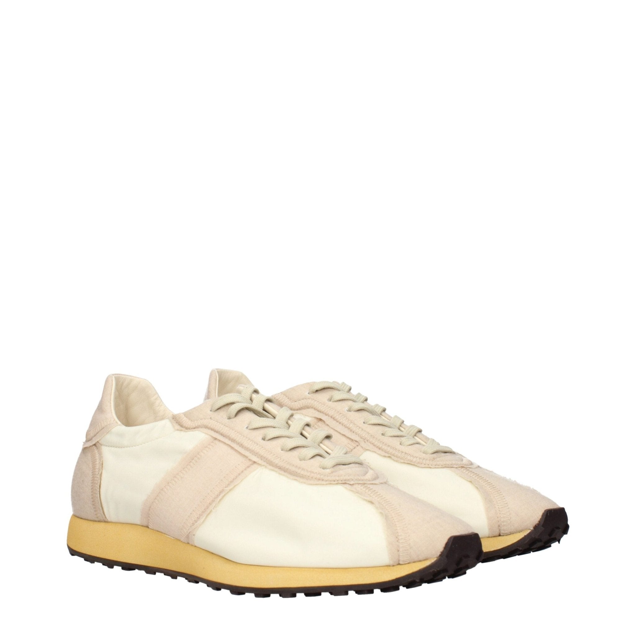 Beige Fabric Athletic Sneakers - TIZZIL