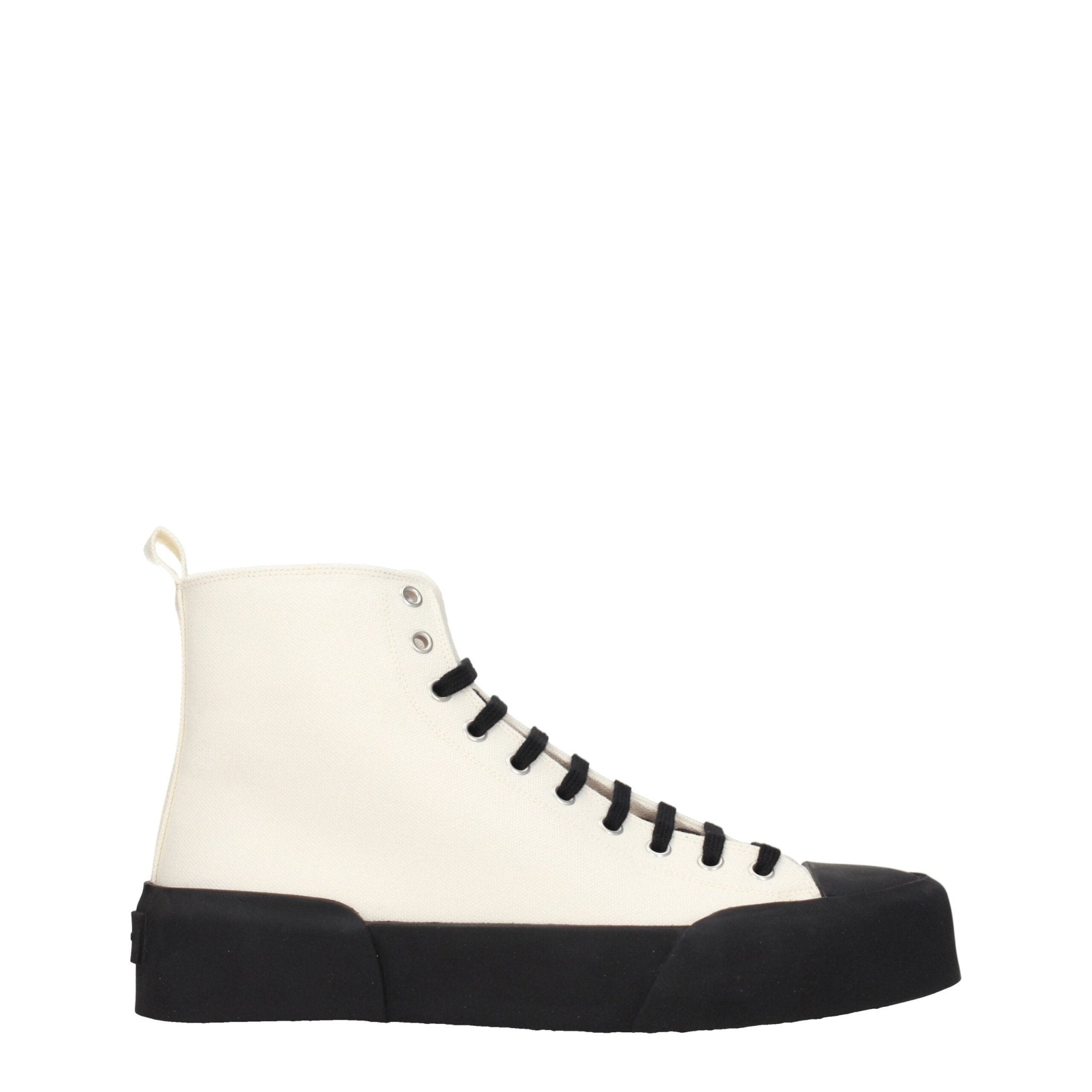 Beige Fabric High Top Sneakers - TIZZIL