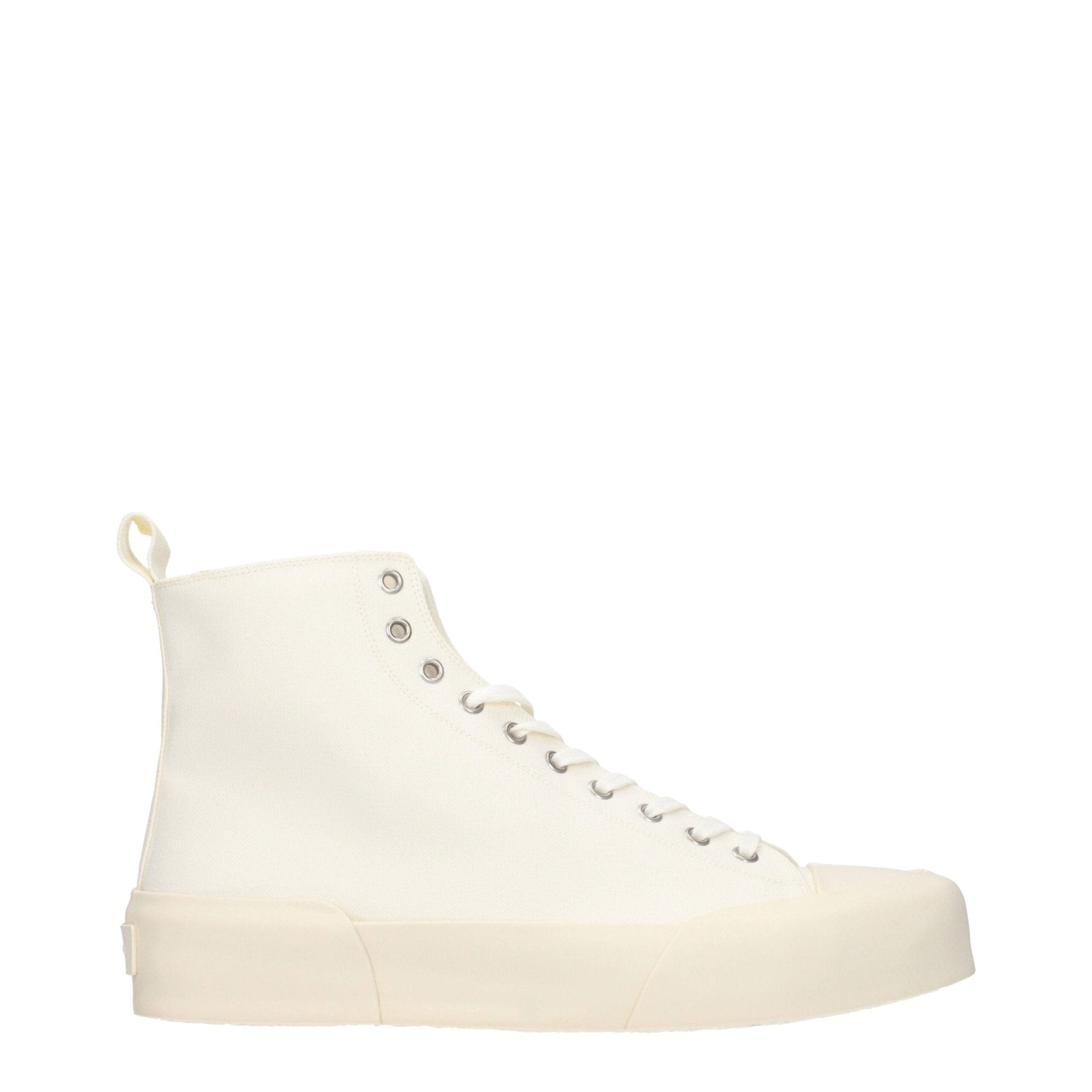 Beige Fabric High Top Sneakers - TIZZIL