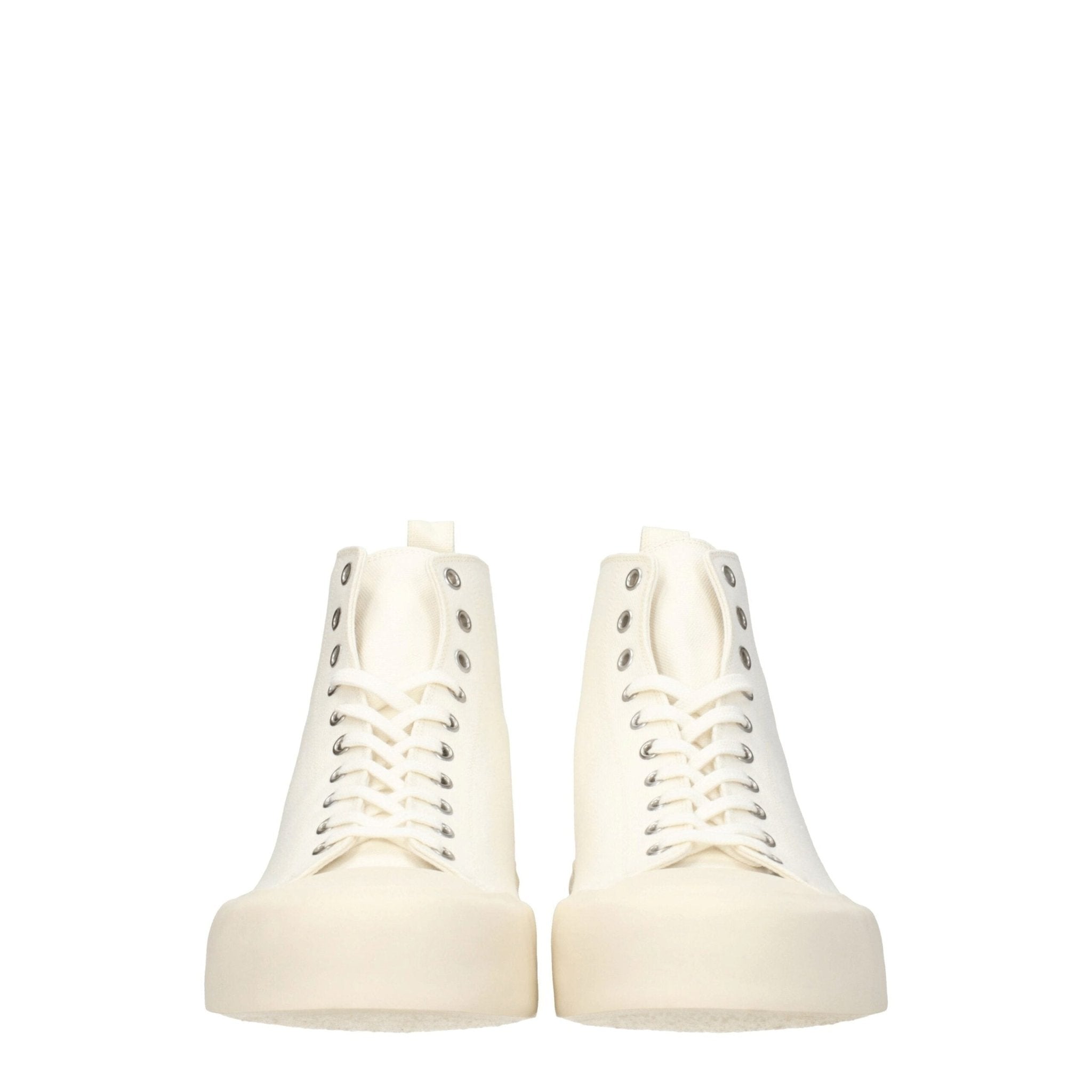 Beige Fabric High Top Sneakers - TIZZIL