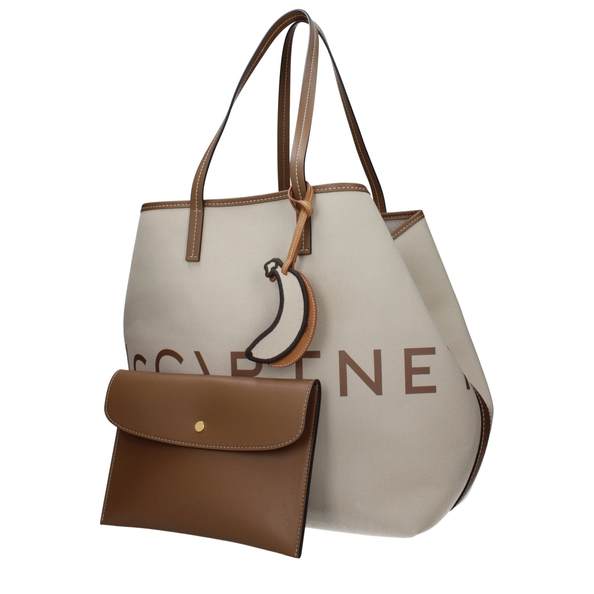 Beige Fabric Shoulder Bag - TIZZIL