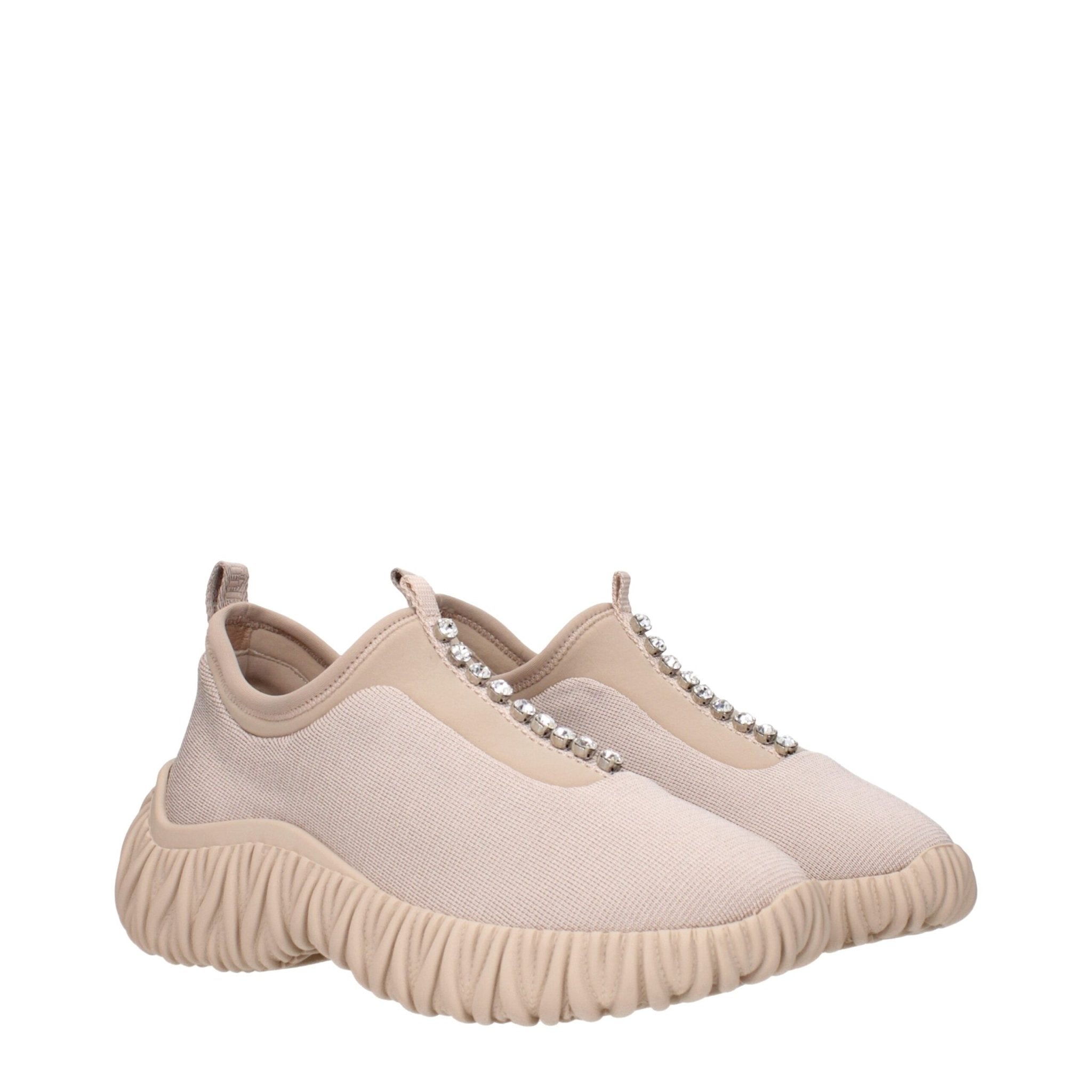 Beige Fabric Sneakers - TIZZIL