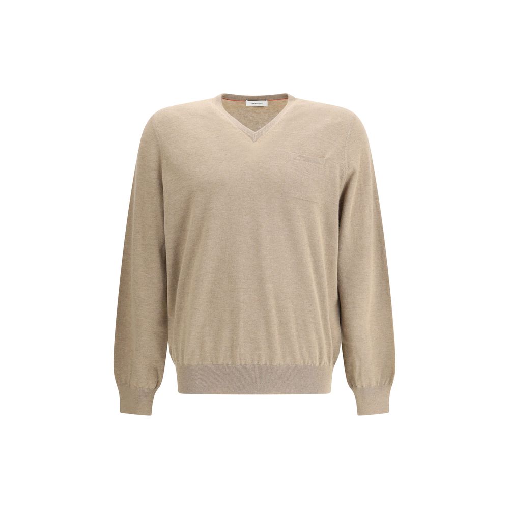 Beige Fleece Wool Sweatshirt - TIZZIL