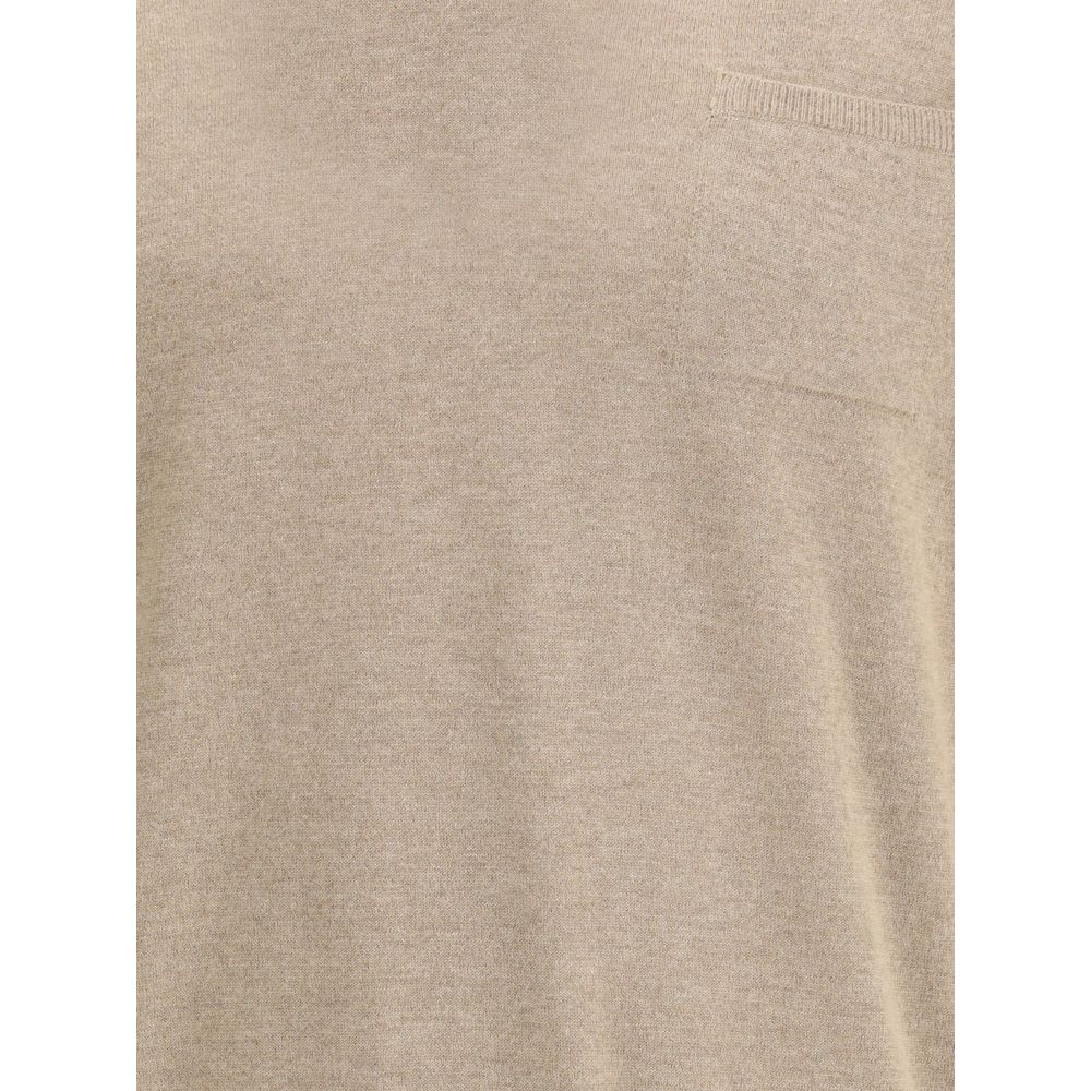 Beige Fleece Wool Sweatshirt - TIZZIL