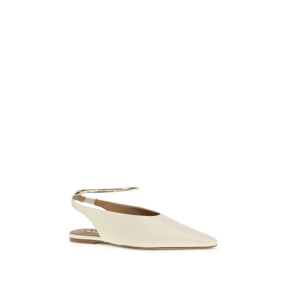 Beige Goatskin Ballet Flats - TIZZIL