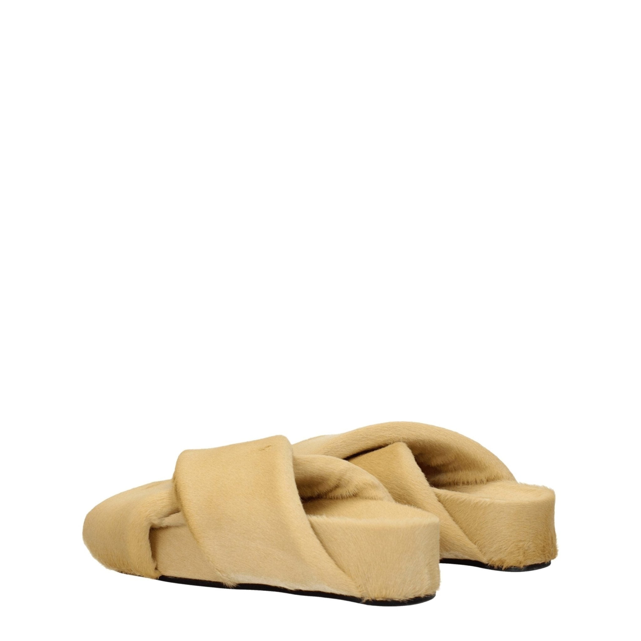 Beige Horsehair Slippers - TIZZIL