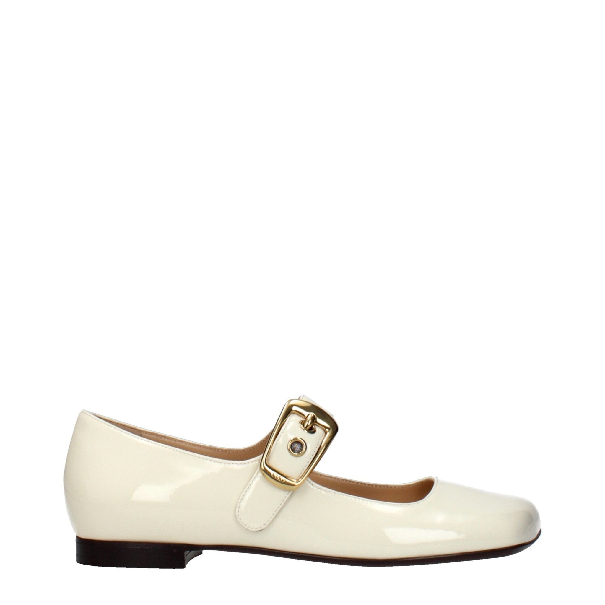 Beige Leather Ballet Flats - TIZZIL