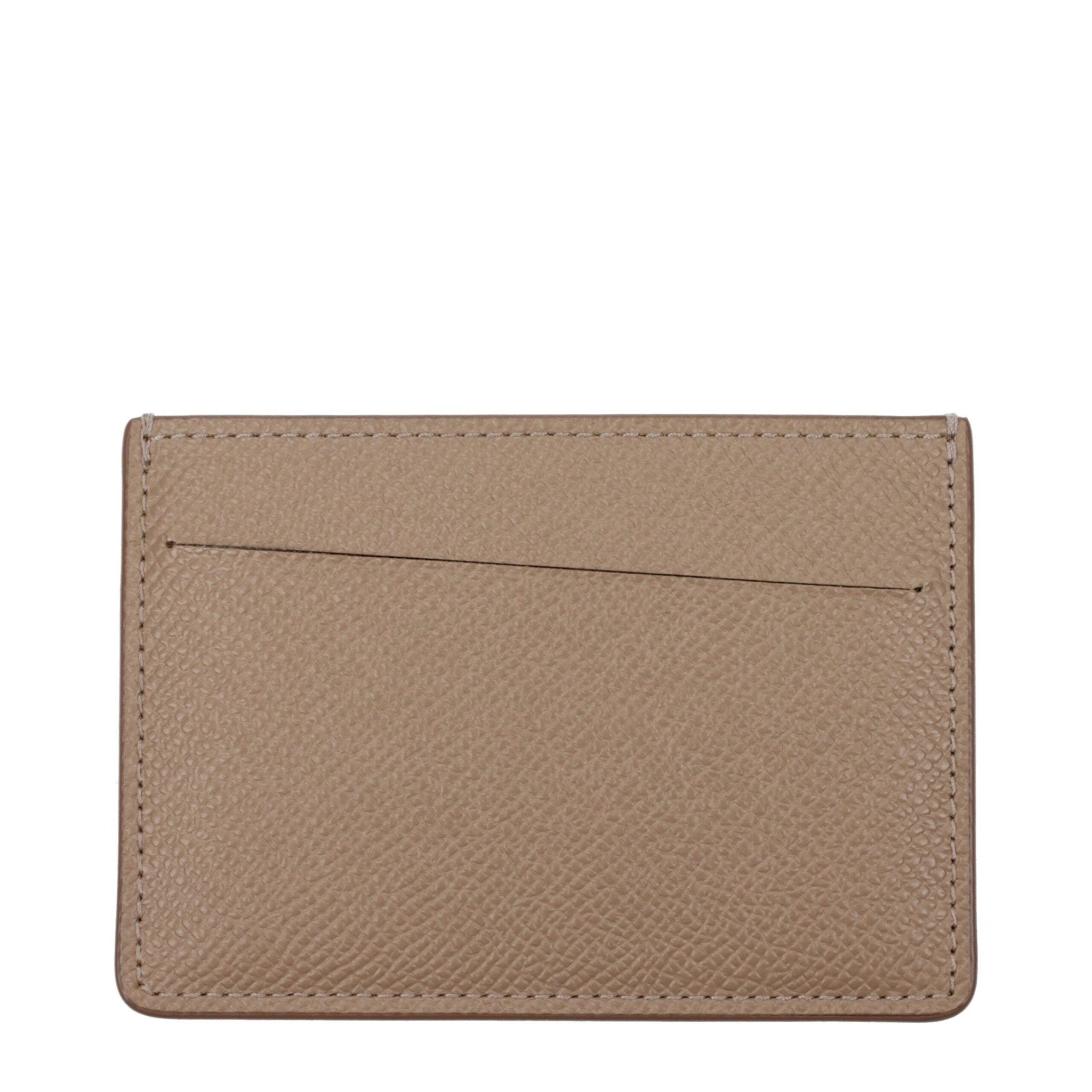 Beige Leather Cardholder - TIZZIL