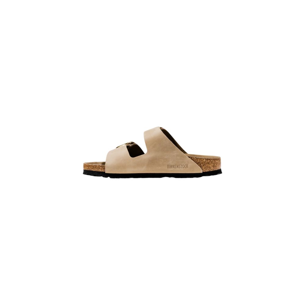 Beige Leather Flat Sandals - TIZZIL