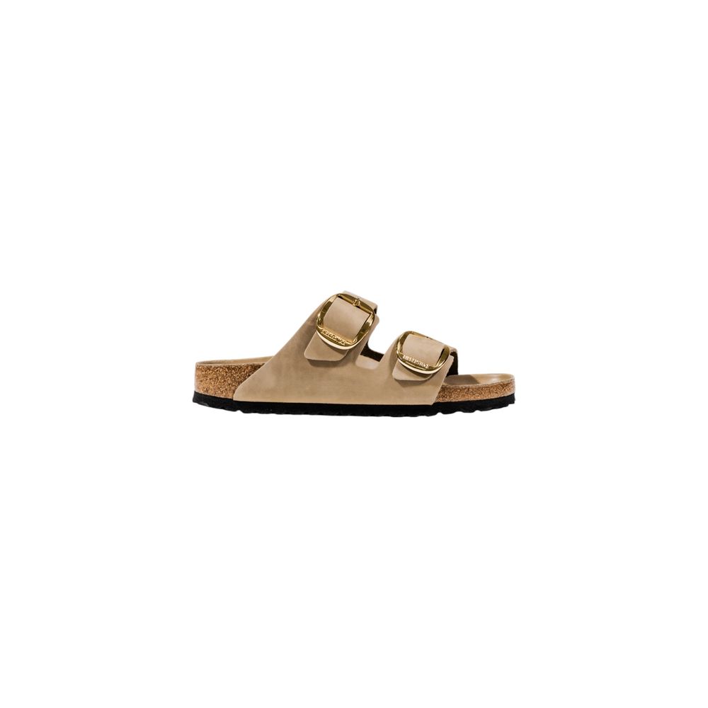 Beige Leather Flat Sandals - TIZZIL