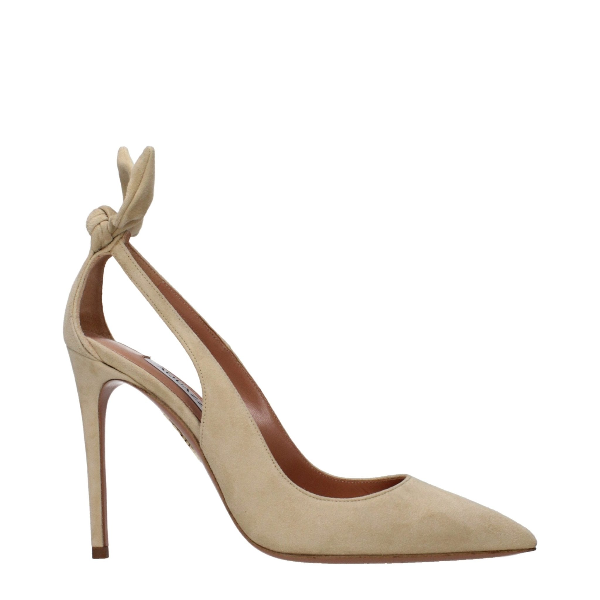 Beige Leather High Heel Pumps - TIZZIL