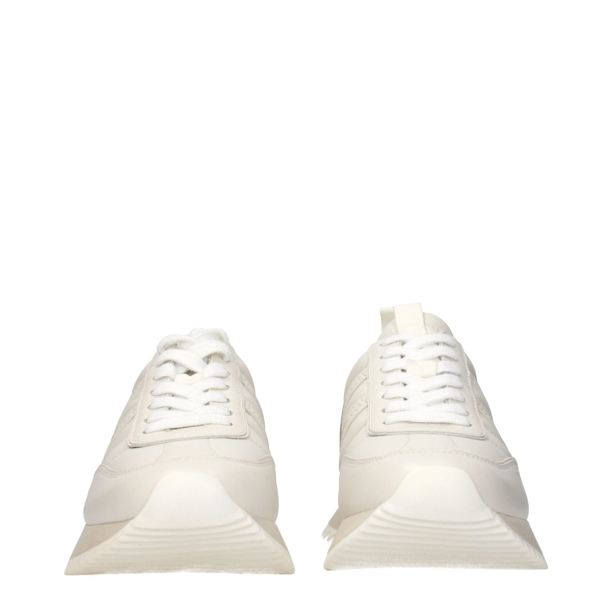Beige Leather Low Top Sneakers - TIZZIL