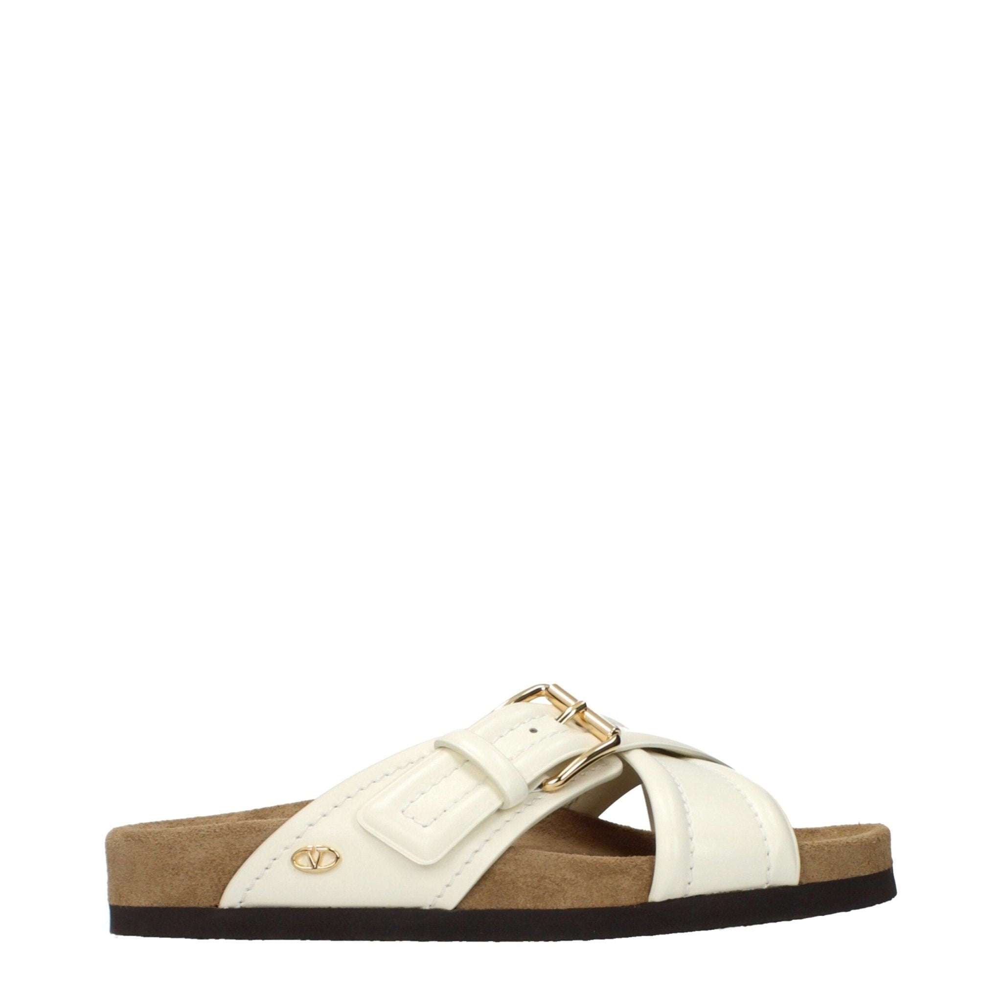 Beige Leather Slippers - TIZZIL