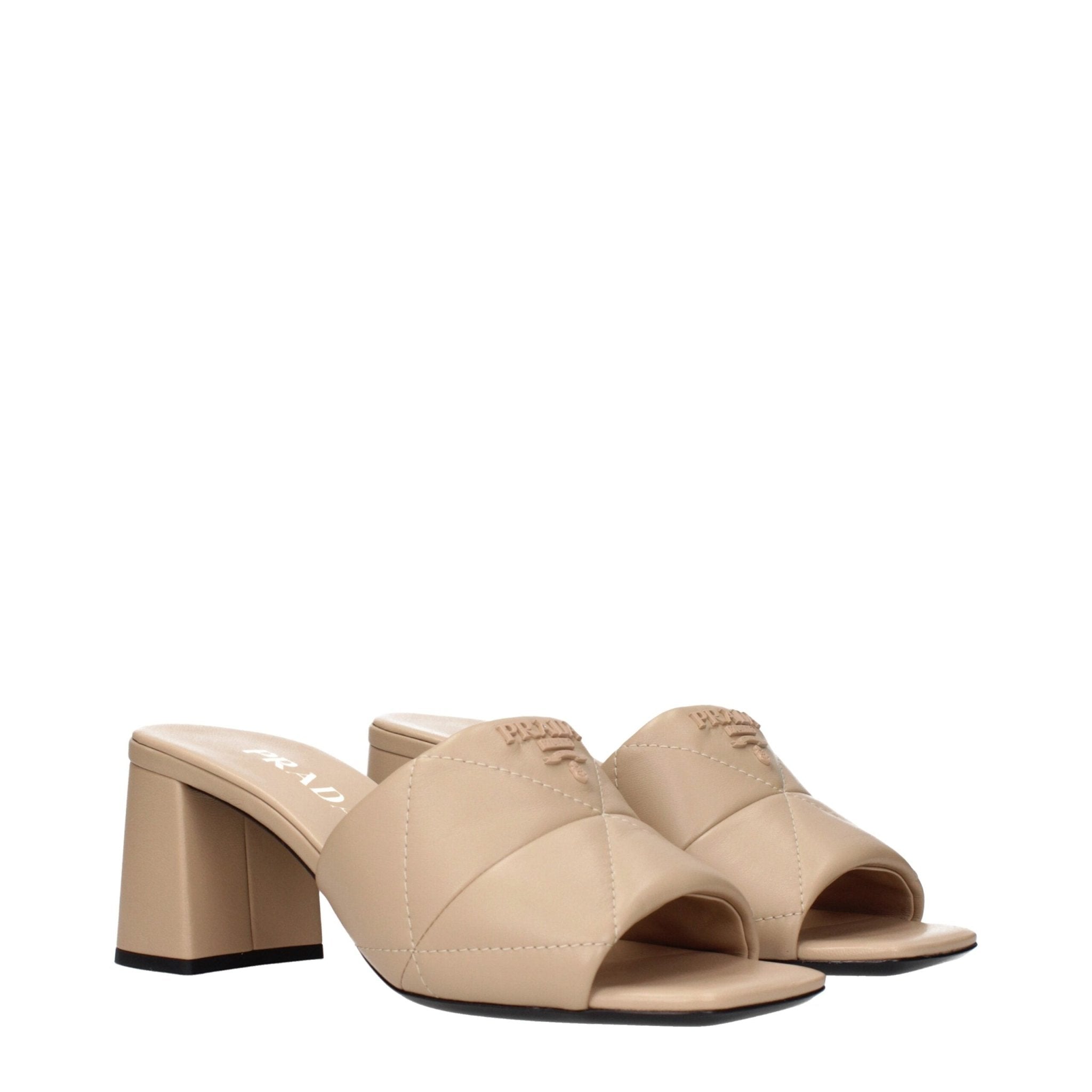 Beige Leather Slippers - TIZZIL
