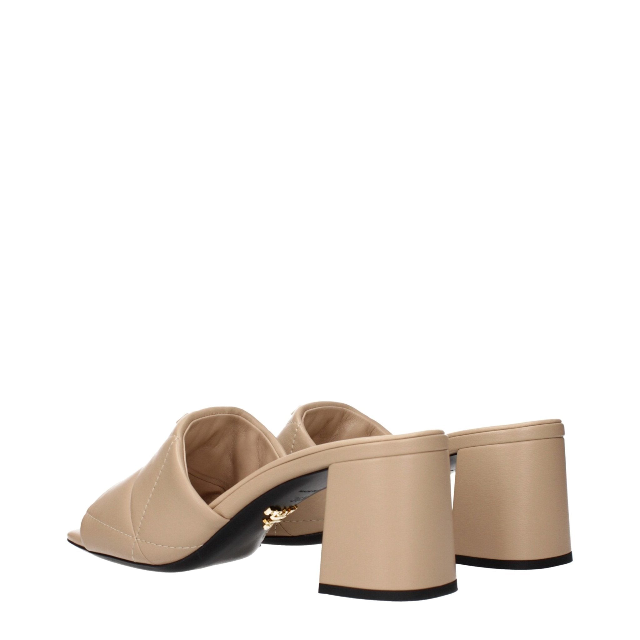 Beige Leather Slippers - TIZZIL
