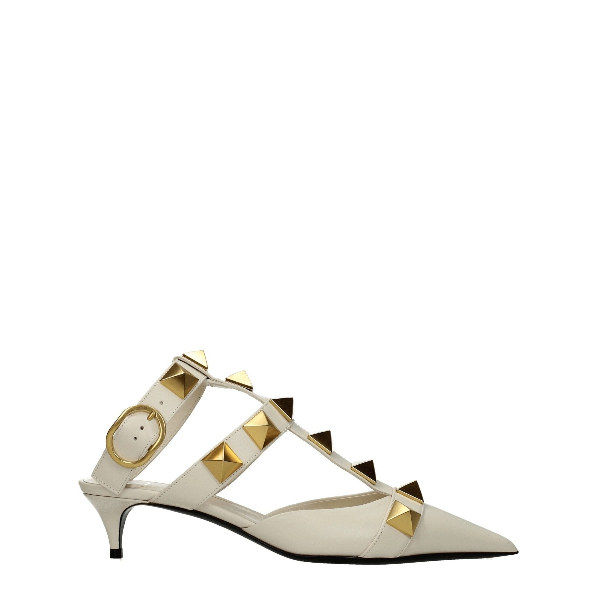 Beige Leather Stiletto Heel Sandals - TIZZIL