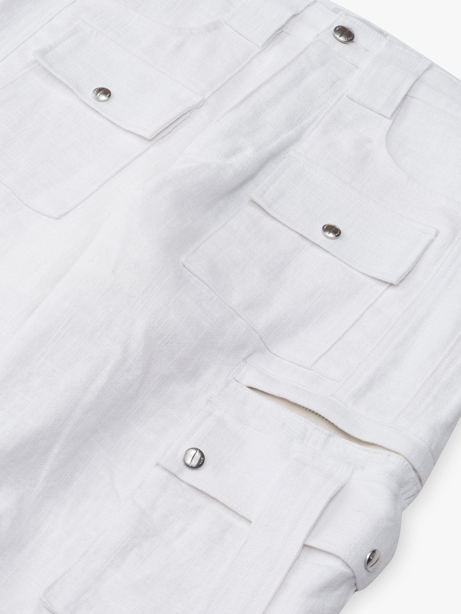 Beige Linen Cargo Pants - TIZZIL