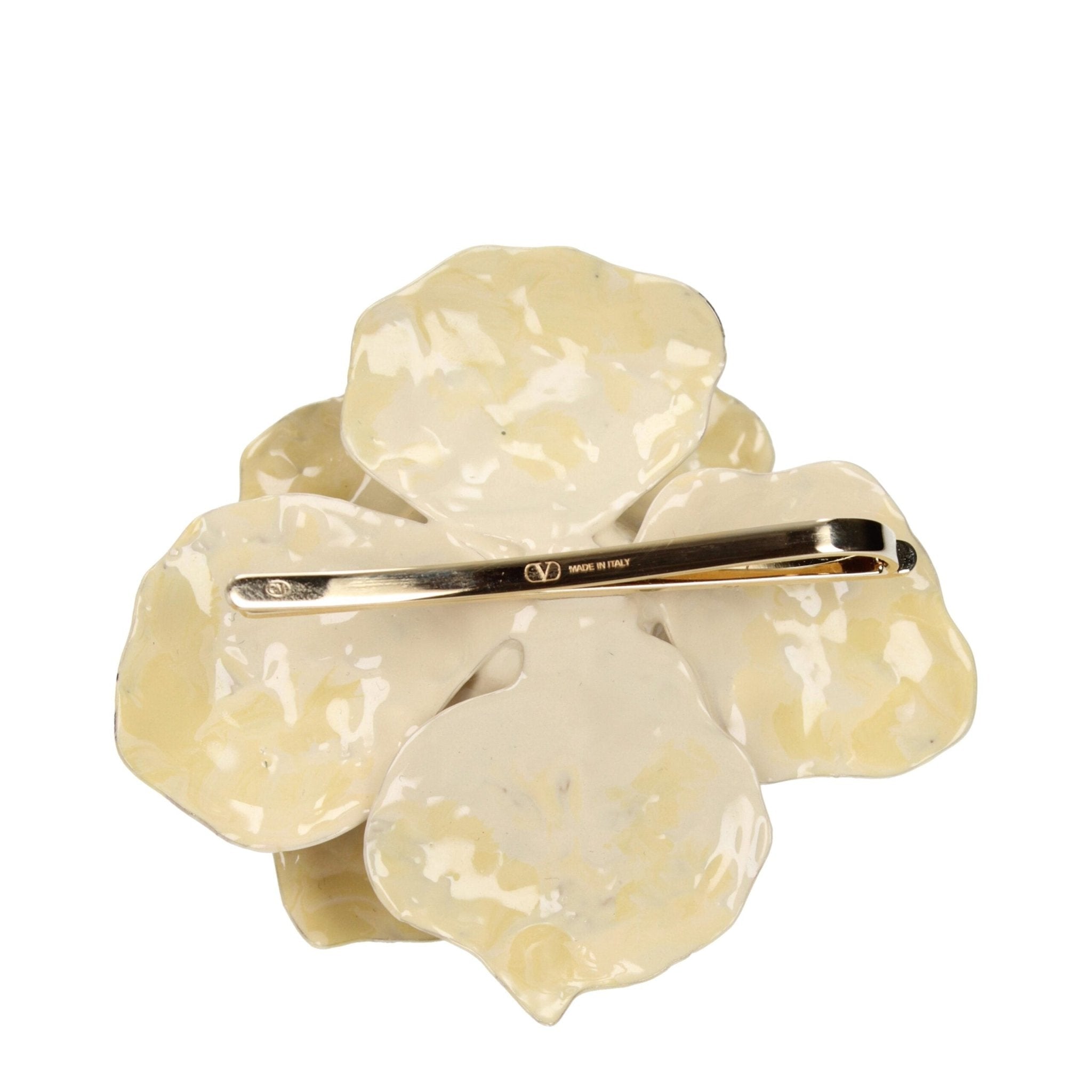 Beige Metal Broch - TIZZIL