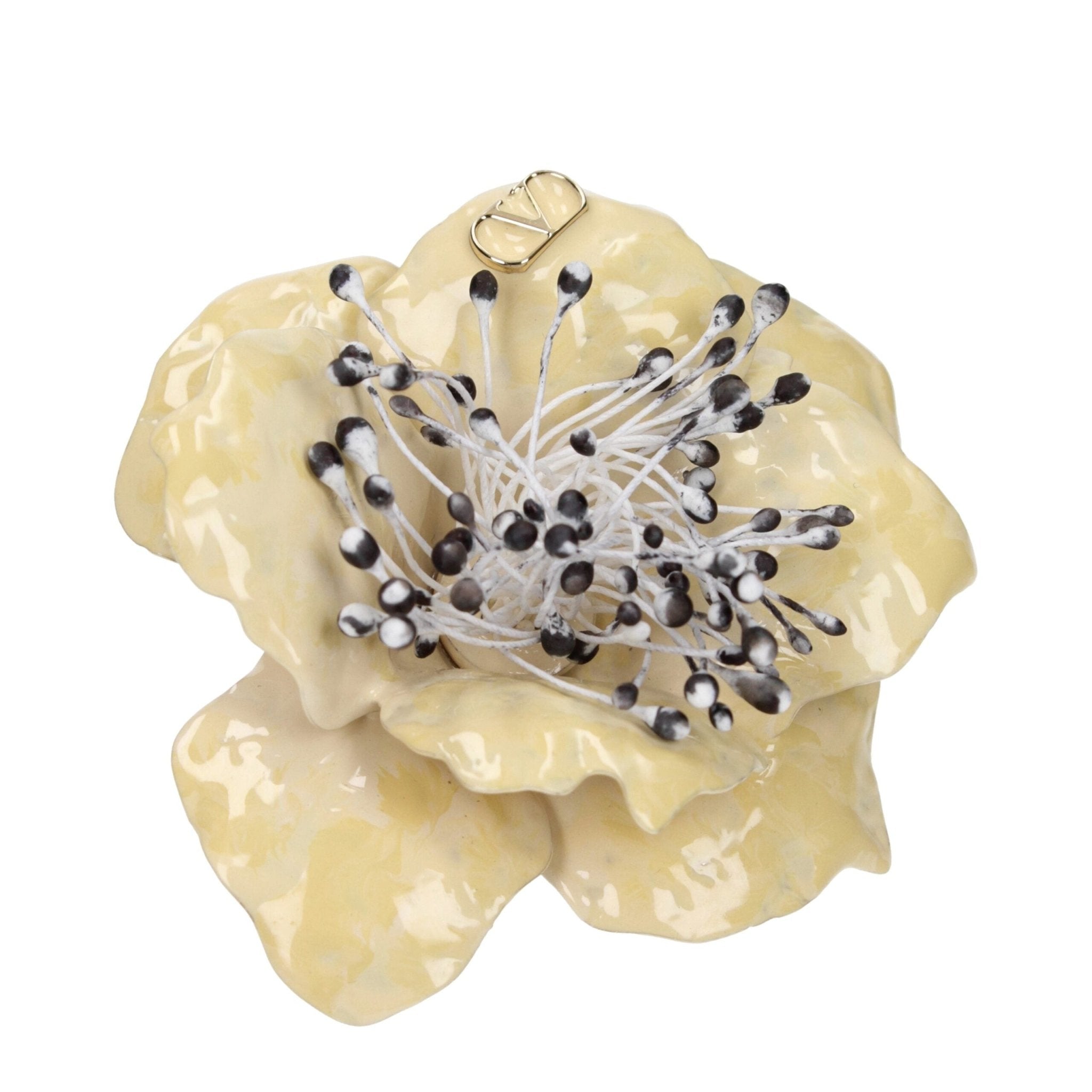 Beige Metal Broch - TIZZIL