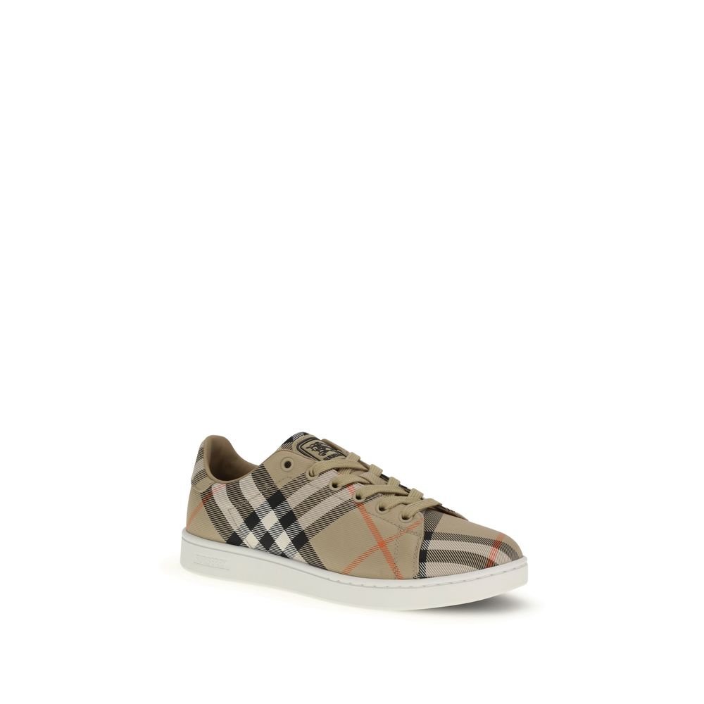 Beige Nylon Low Top Sneakers - TIZZIL