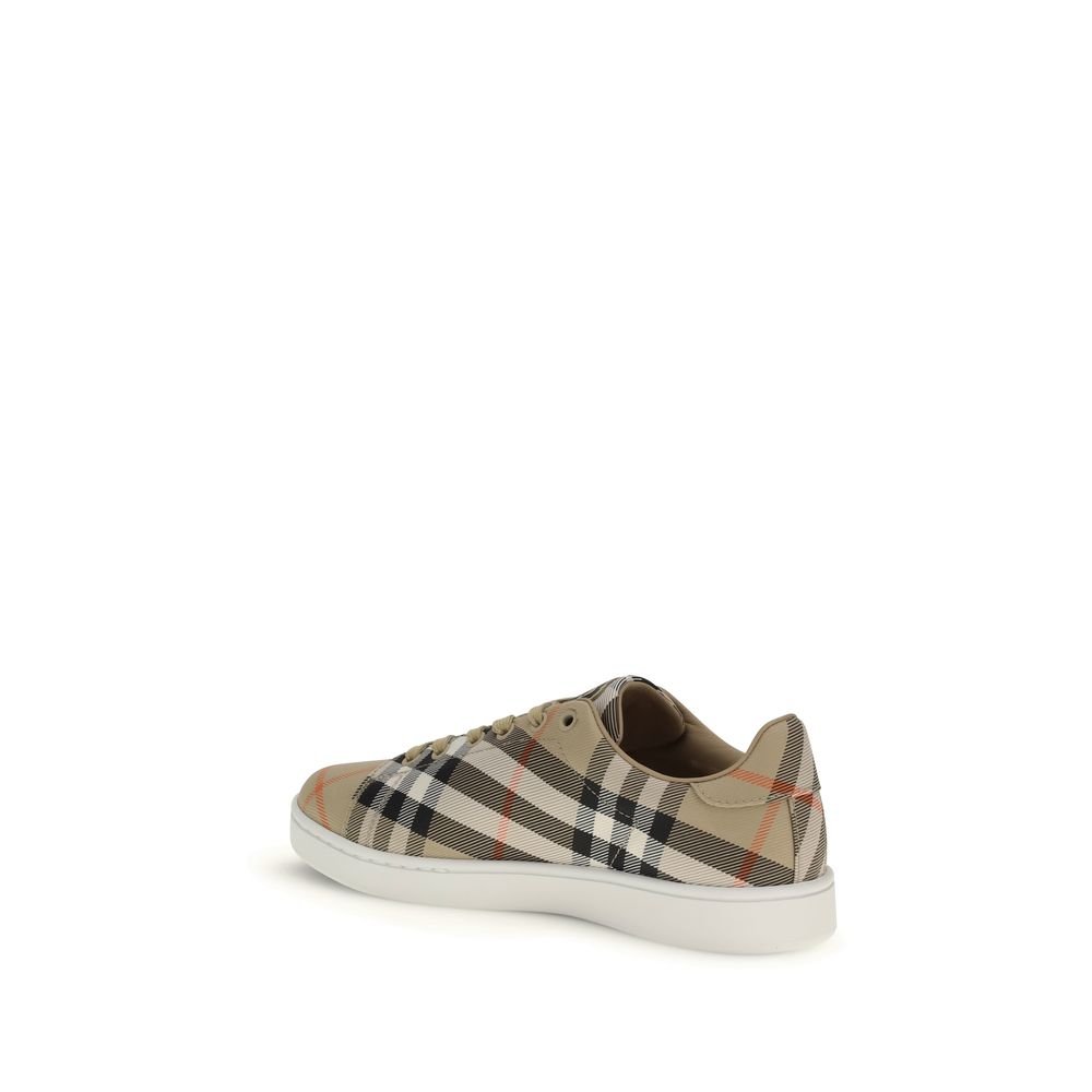 Beige Nylon Low Top Sneakers - TIZZIL