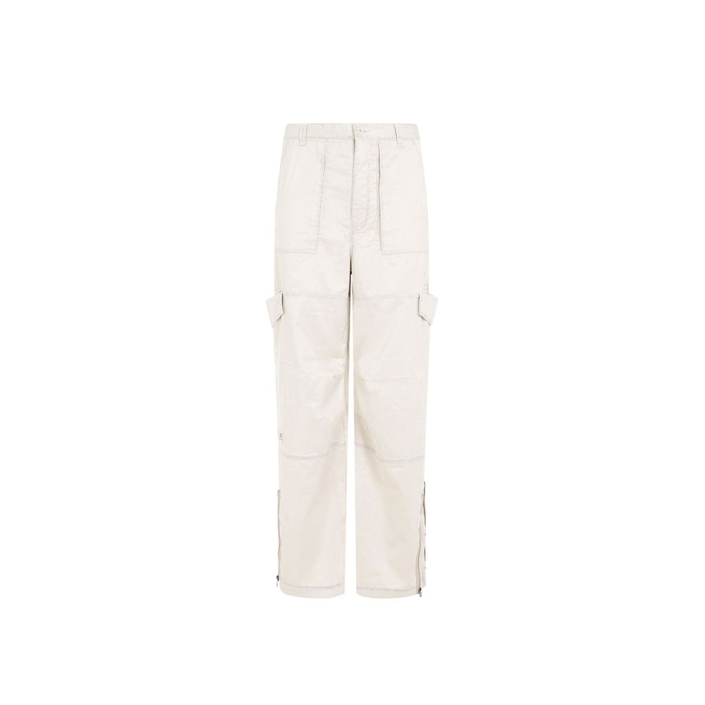 Beige Polyester Cargo Pants - TIZZIL