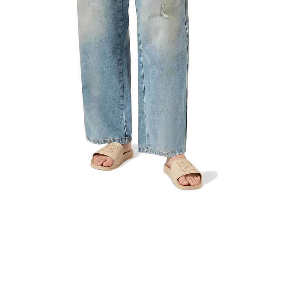 Beige Rubber Slides - TIZZIL