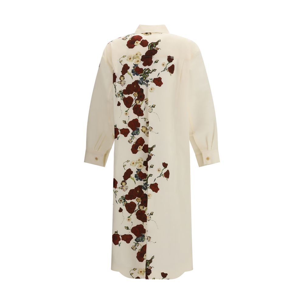 Beige Silk Casual Dress - TIZZIL