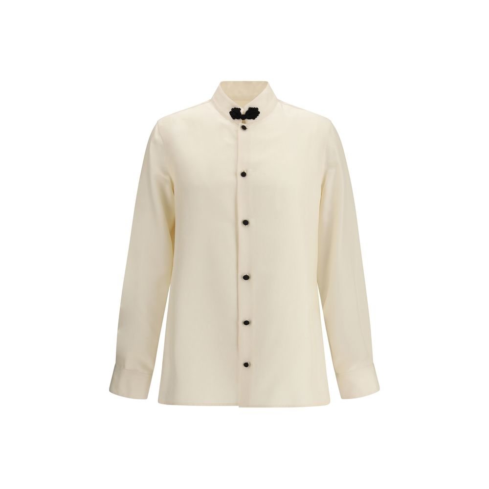 Beige Silk Shirt - TIZZIL