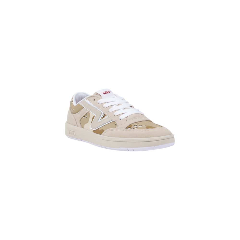 Beige Suede Leather Low Top Sneakers - TIZZIL