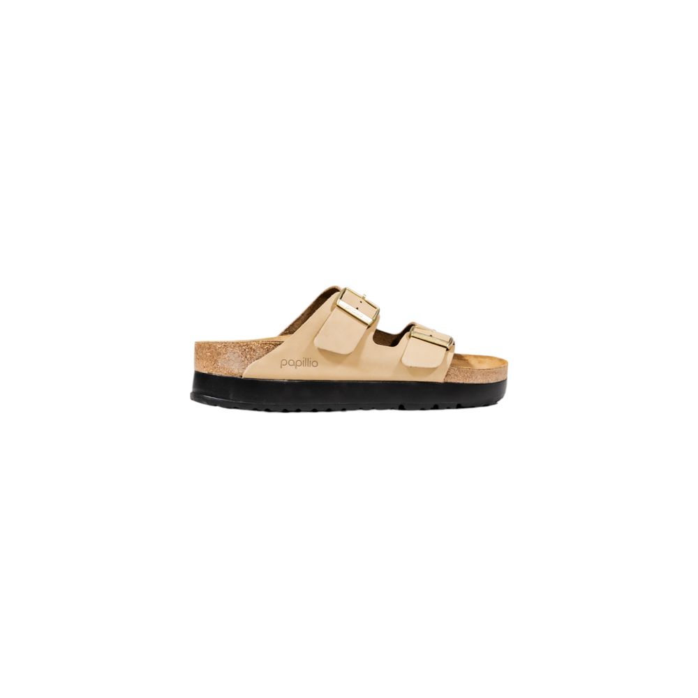Beige Synthetic Platform Sandals - TIZZIL
