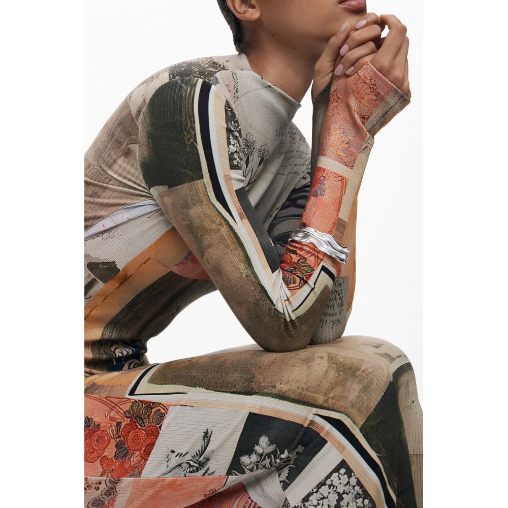 Beige Viscosa Women Dress - TIZZIL